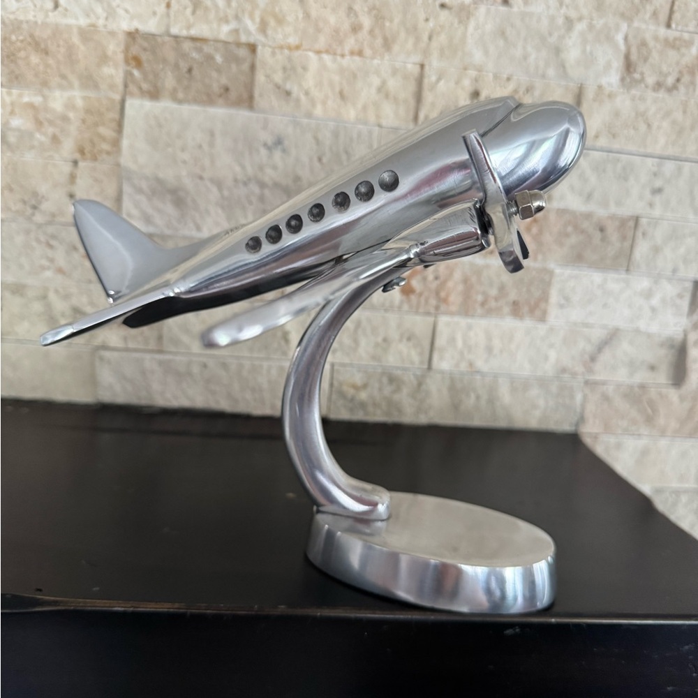 Vintage Douglas DC-3 Diecast Metal Airplane Model 12” Display